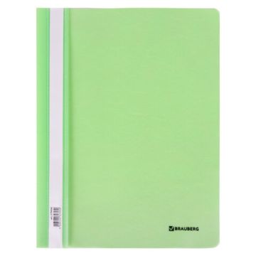 Папка скоросшиватель с прозр верхн лист BRAUBERG А4 мятный 1/25 
