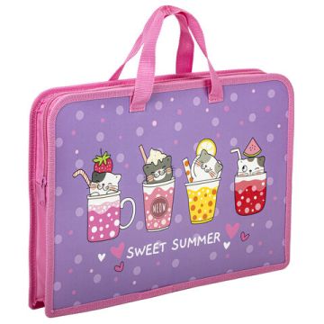 Папка на молнии с ручками А4 пластик 1 отделение, на молнии, ширина 45мм Юнландия 1/24