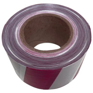 Сигнальная лента бел-красн (75х250) СТАНДАРТ основа полиэтилен 1/20 