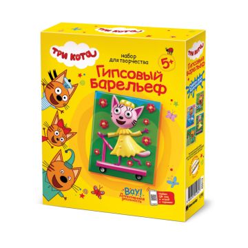 Набор для творчества гипсовый барельеф Три кота Лапочка 1/46