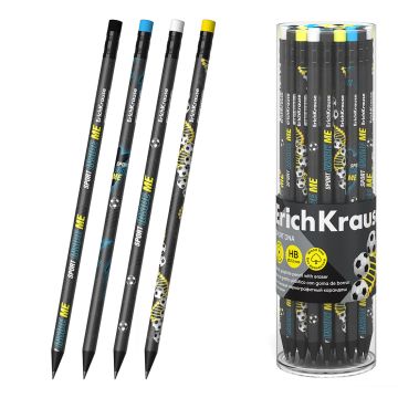 Карандаш ч/гр HB пластик с ластиком ErichKrause Sport DNA 1/42