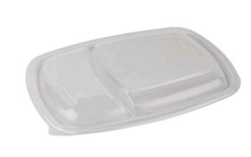 Крышка для ланч-бокса ПП 230х170х22 К-230-К-2 2х-секционная прозрачная ПолиЭр 50/300