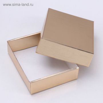 Коробка без окна 180х150х50мм микрогофрокартон золотая 1/5/250