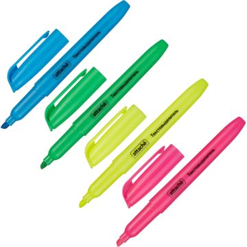 Текстмаркеры НАБОР 4шт 1-3,9мм ассорти ATTACHE 1/24/288