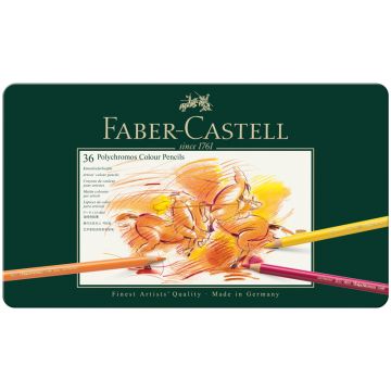 Карандаши цветные худож 36цв заточ метал короб Faber-Castell Polychromos 1/16