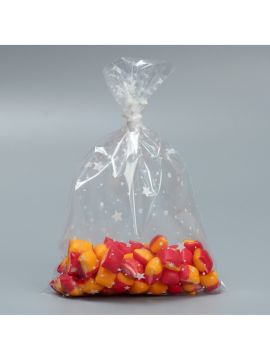 НГ Пакет подарочный (12,5х18) полипропилен рис+рис Звездочки 50/10000