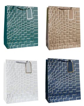Пакет подарочный бумажный (18х23х10) Шеврон 1/12