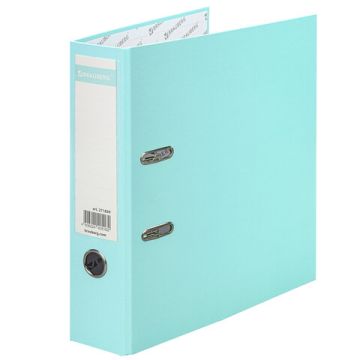 Папка-регистратор А4 75мм BRAUBERG ламинированная мятная 1/20