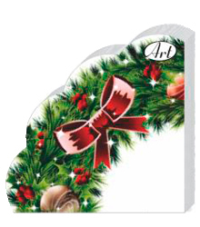 НГ Салфетки 3-сл d 32 см  Rondo Новогодний венок 2 (12) 1/15