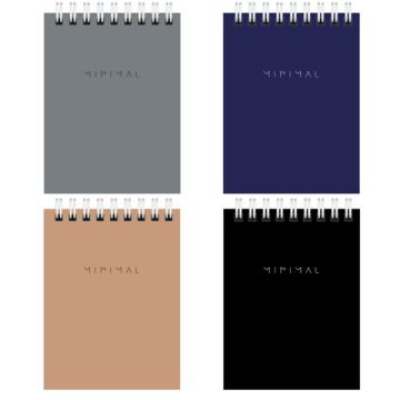 Блокнот 40л А7 75х105мм гребень клетка BRAUBERG Minimal Classic 1/120