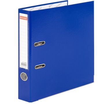 Папка-регистратор А4 50мм BRAUBERG, прочная, с уголком,синяя, с покрытием из полипропилен