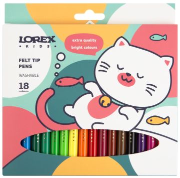 Фломастеры 18цв карт упаковка круглый корпус LOREX KIDS 1/12