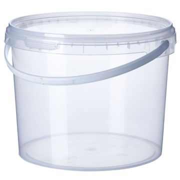Ведро пищевое прозрачное 3,0л с крышкой 50/50