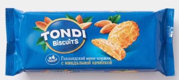 Продукты, Tondi мини-коржик с миндальной начинкой Голландский 112г 1/15