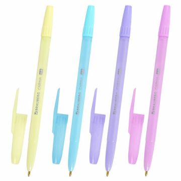 Ручка шариковая синяя узел 1мм линия 0,5мм РОССИЯ CARINA 1/36