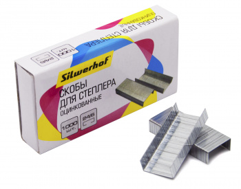 Скобы №24/6 1000шт оцинкованные Silwerhof 1/500