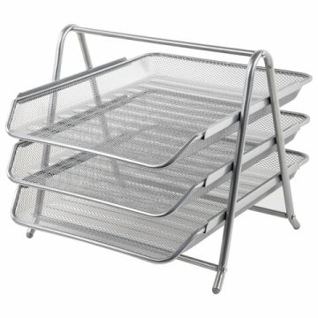 Лоток горизонтальный металл для бумаг 3 секц, А4 267х355х295мм BRAUBERG 1/10