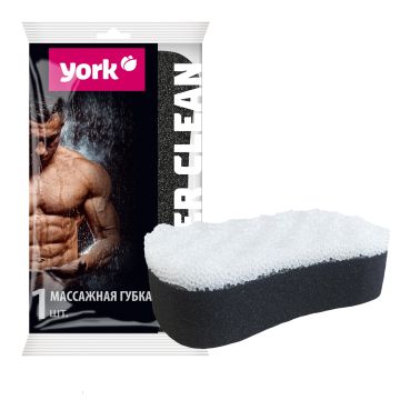 Губка для тела массажная Black & White YORK 1/20