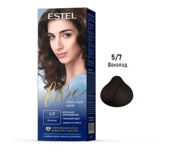 Краска крем для волос 50мл Стойкая тон 5/7 Шоколад ESTEL LOVE 1/1