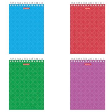 Блокнот 60л А5 145х205мм клетка спираль картон жесткая подложка BRAUBERG Классика 1/4/64