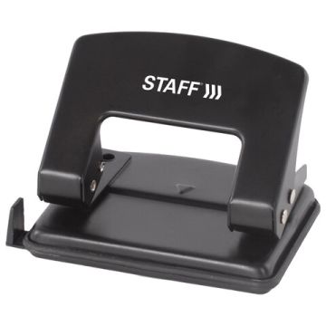 Дырокол на 20листов средний черный металлический эконом Staff 1/12