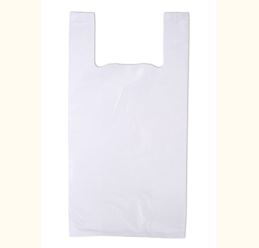 Пакет майка ПНД (40+20)х60-30 белая  100/500