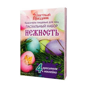 Набор пасхальный Нежность 4 красителя наклейки 1/13