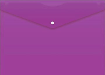 Папка-конверт с кнопкой А4 непрозр фиолетовая 0,18мм Россия 1/10/50