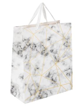 Пакет подарочный бумажный (26х32х13) тисн фольгой ЗОЛОТАЯ СКАЗКА Golden Marble 1/12/96