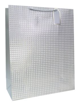 Пакет подарочный бумажный (40х50х15) Золотые клеточки 1/12