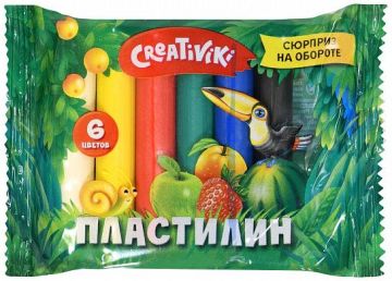 Пластилин 06цв 60г классический Creativiki 1/68