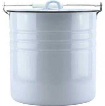 Ведро эмаль 12л с крышкой серо-голубое цилиндр 1/1 