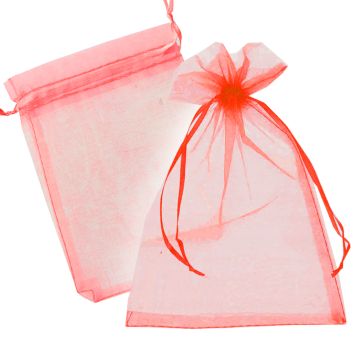 Подарочный мешок текстильный ОРГАНЗА КРАСНЫЙ 9х12см 1/25/250