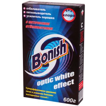 Средство для удаления пятен 600 г BONISH (Бониш) Optic white effect, без хлора 1/20 