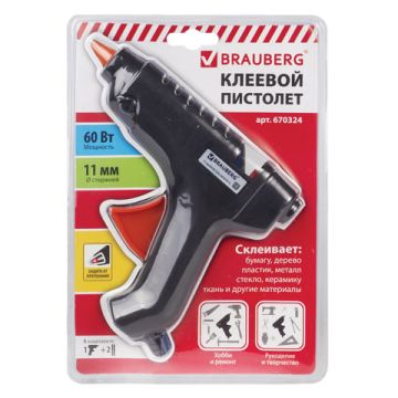 Клеевой пистолет BRAUBERG 60Вт для стержня 11мм