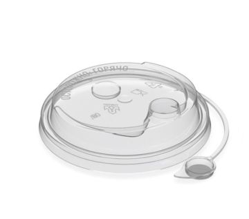 Крышка для ПП стаканов d 80 мм с питейником флип-топ прозрачная 40/1200 