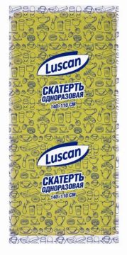 Скатерть нетканный материал 110х140см желтая Luscan 1/50