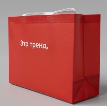 Сумка хозяйственная без молнии (30х40х15) Это тренд Спанбонд + БОПП 1/25/250