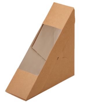 Контейнер бумажный Сэндвич бокс треугольный 127х127х60 ECO SANDWICH 60 50/800 