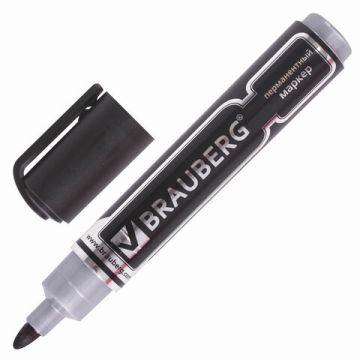 Маркер перманентный черный 5мм круглый наконечник Neo BRAUBERG 1/12/1152