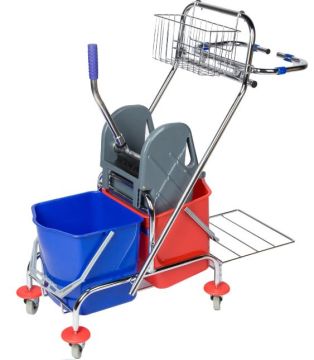 Тележка уборочная Luscan 2 съемных ведра 17л мех. отжим корзина держатель для мешка 1/1