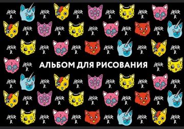 Альбом для рисования 30л А4 на скобе обложка офсет Лазер Би Хатбер 1/45