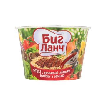 Продукты, Лапша Биг Ланч говядина/грибы/зелень 90гр 1/24