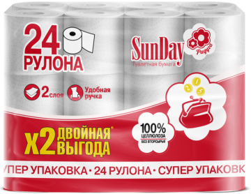 Туалетная бумага евро 2сл белая 24штх16м 1/6