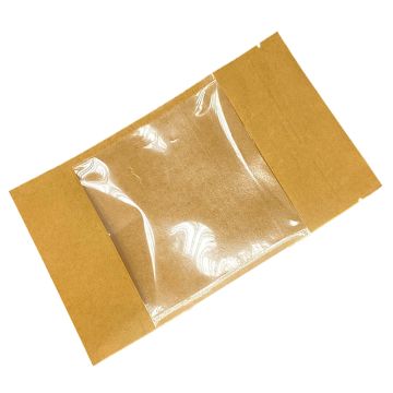 Пакет Zip-Lock Дой-Пак крафт (11,0х18,5)+(3,0+3,0) с большим окном 100мм 50/500