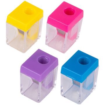 Точилка 1 отверстие пластиковая с контейнером ассорти Artspace 1/24