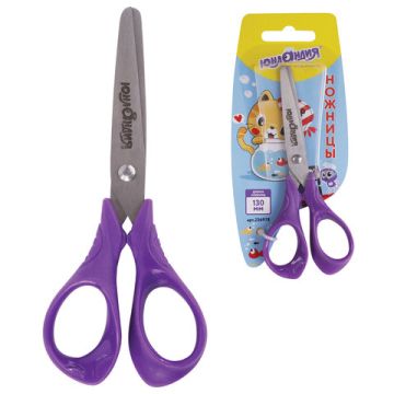 Ножницы 130мм метал европодвес Котик Мяу Юнландия  1/24 