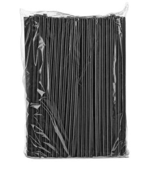 Трубочки для коктейля 240х8 прямые черные (500шт) 1/10