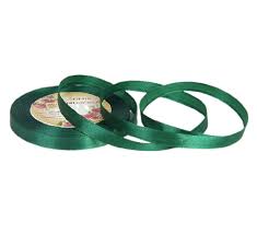 Лента атласная 20мм 25м темно-зеленая 10/10