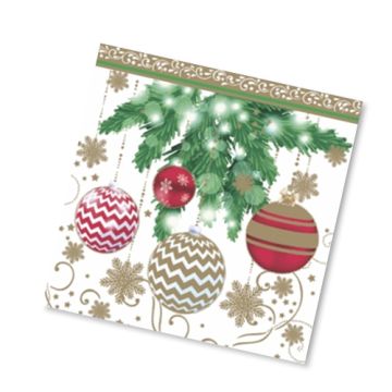 НГ Салфетки (33х33) 2-сл Ёлочные украшения-2 (20) 1/12